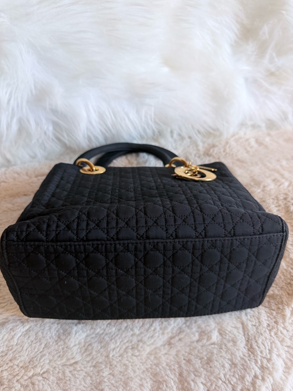 Dior Black Quilted Lady Dior Satchel with Gold Hardware Charms - Picture 14 of 14